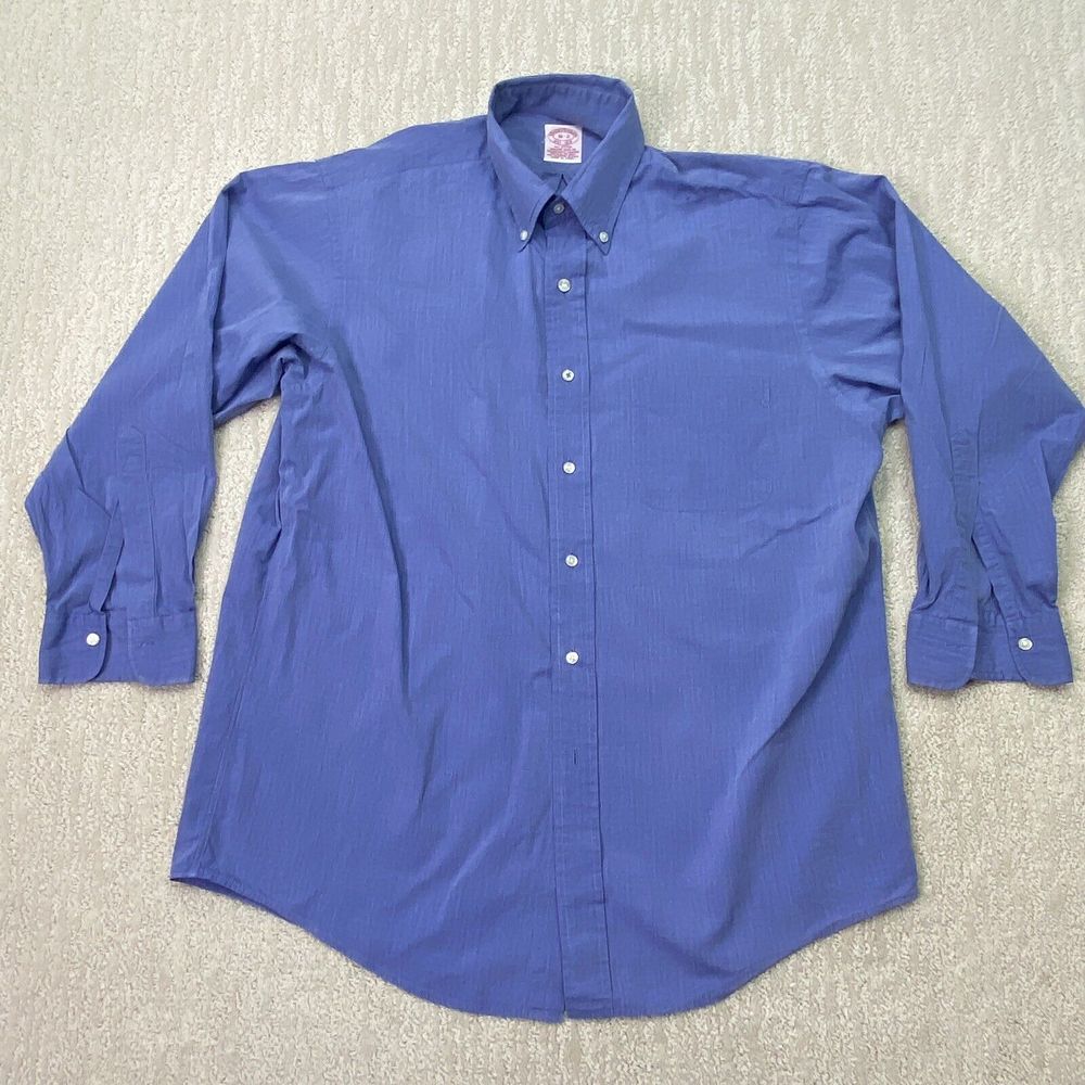 Brooks Brothers Button Down Dress Shirt Blue Long Sleeve Size 16-2*